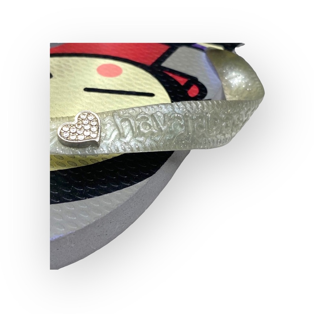 Havaianas x VOOZ ☼ Thong Flip Flop Sandals ☼ Decorative Crystalized Studs ☼ Grey - Picture 9 of 16